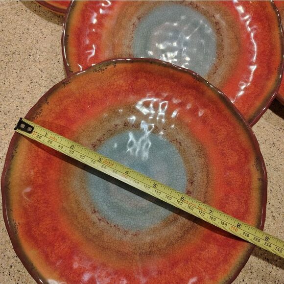 Set of 4 Pier1 Melamine Coral Plates - Picture 1 of 4